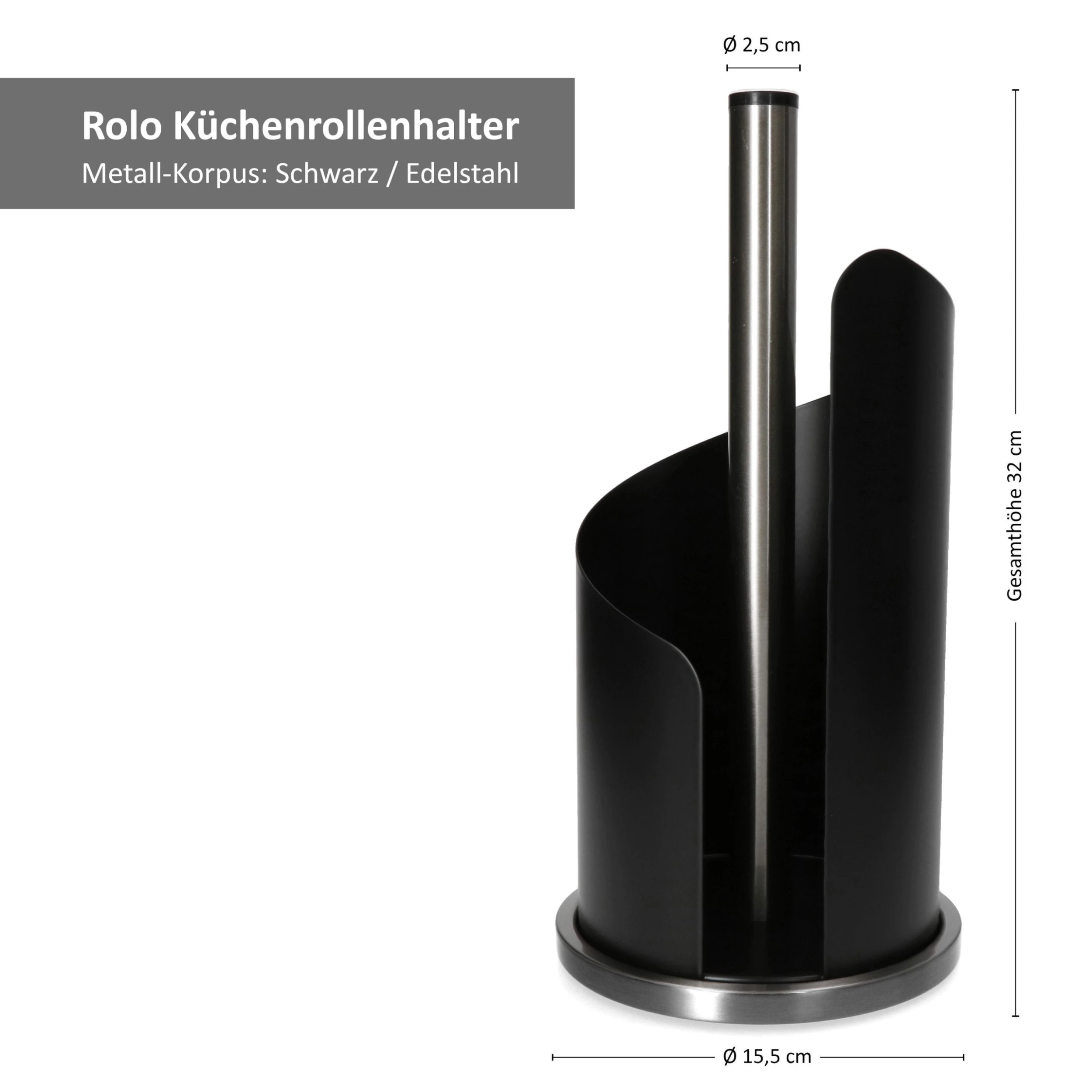 Null MamboCat Küchenrollenhalter Rolo Schwarz - 22170274 6 Null MamboCat Küchenrollenhalter Rolo Schwarz - 22170274 – Bild 6